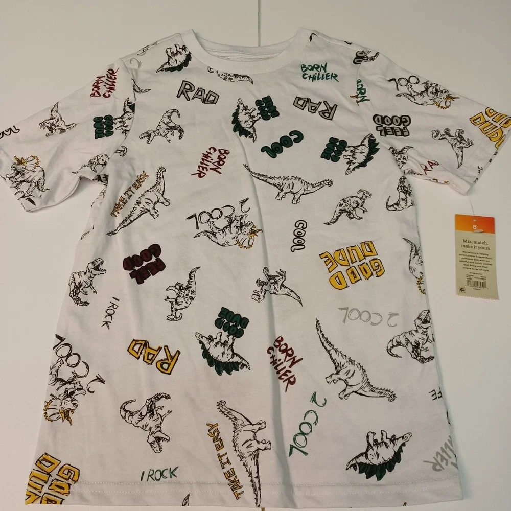 365 Kids Garanimals Boys Recess Shark Dino T-shirt Size 8 Lot Of‎ 4 Shirts